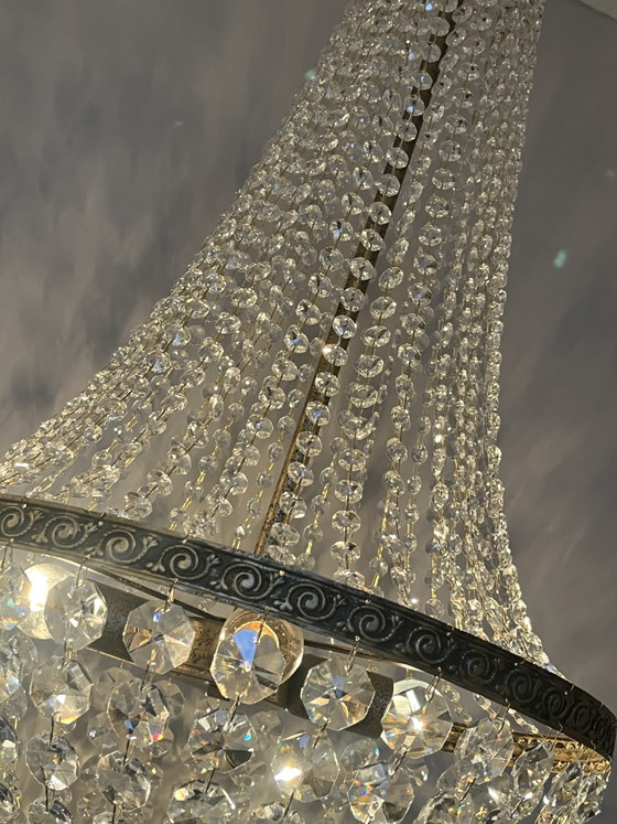 2x XL Bag Chandelier Pendant Lamp Crystal Bronze Color Frame (photo 4 of 8)