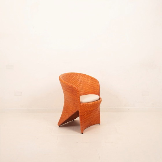 Sillón de ratán trenzado naranja, Bonacina, Sillones, Cuero, Modern (foto 13 de 15)