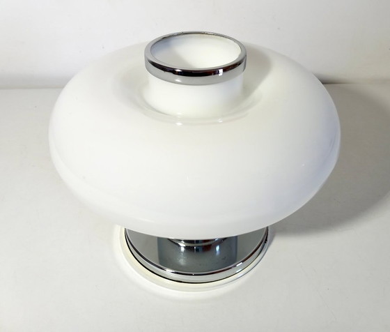 Image 1 of Lampada da tavolo vintage • Acciaio e vetro • Murano • Era spaziale • 1970