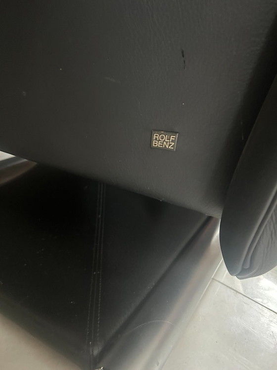 Rolf Benz 6500 Fauteuil Zwart Leer – Draaistoelen, rvs (photo 5 of 5)