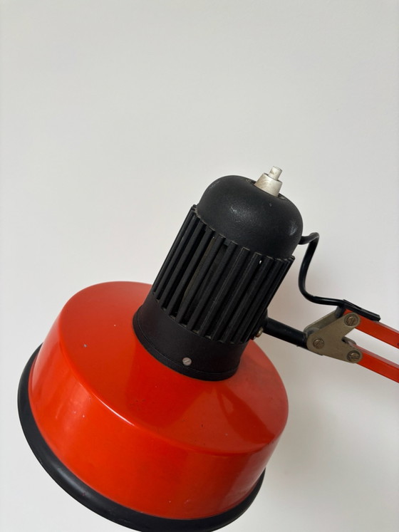 70s Vintage orange architect lamp, working with table clamp, Table lamps, Metal, Red (photo 2 of 15)