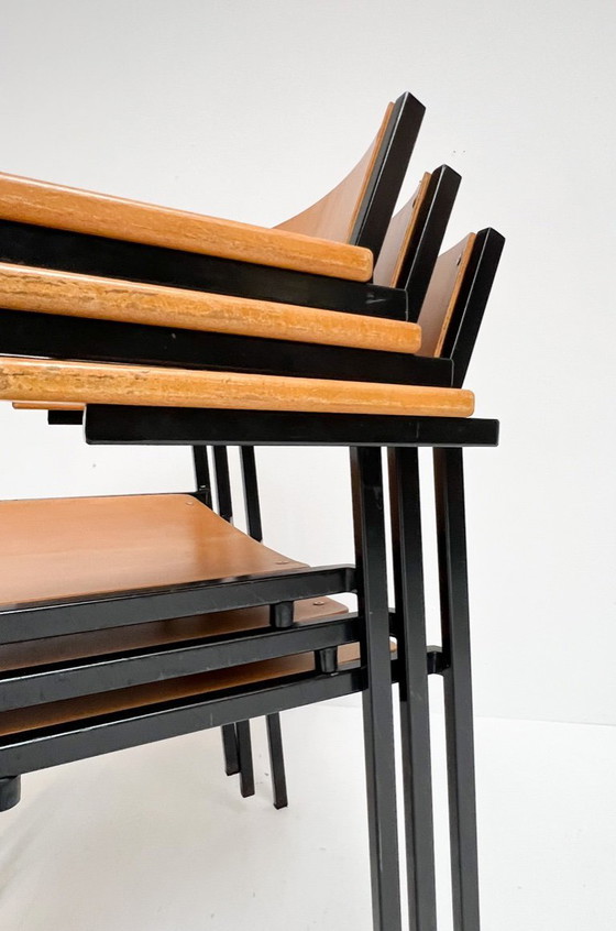 Image 1 of Set aus 6 stapelbaren Stühlen von Gijs van der Sluis, 1970er Jahre