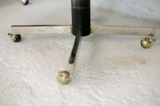 Image 1 of 2 poltrone girevoli, similpelle e acciaio, Italia, circa 1960