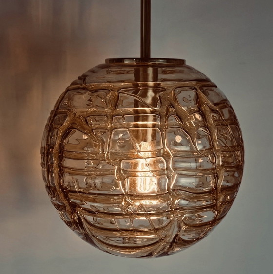 Vintage Doria Leuchten Globe Lamp XL – Hanglampen, Glass, Brass (photo 9 of 9)