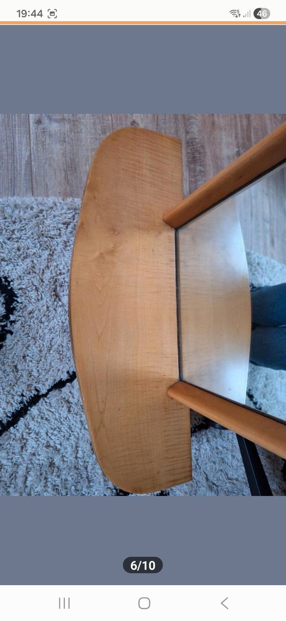 Image 1 of Vintage houten kaptafel met spiegel 