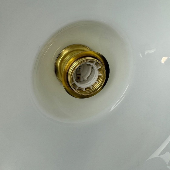 Image 1 of Vintage 30cm Opaline Glass Pendant Light