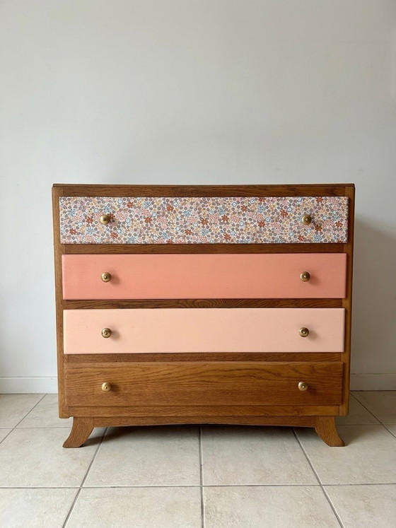 Commode vintage restaurée, bois & rose beige poudrés – Wood (photo 11 of 11)