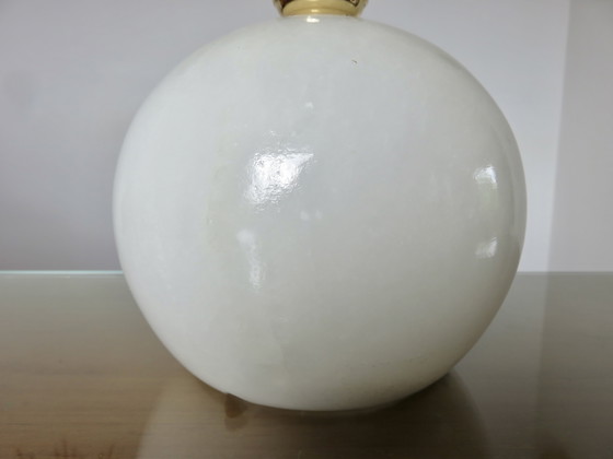 Image 1 of Alabaster Lamp with Double Lighting, "Boule" Shape, 1970
