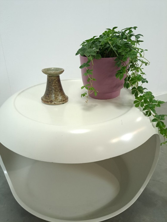 Image 1 of Tavolino bianco Space Age su ruote