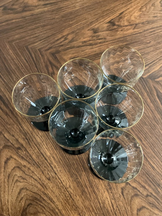 Image 1 of 6 Art Deco glasses from the 1930s
