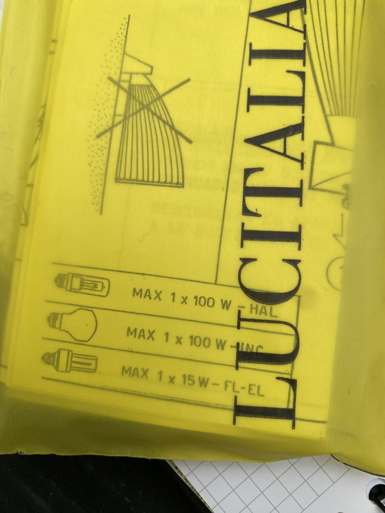 Image 1 of 2x Wall Lamp Stresa by Lucitalia. Frosted Glass with a Plastic Brass Color Fixture.