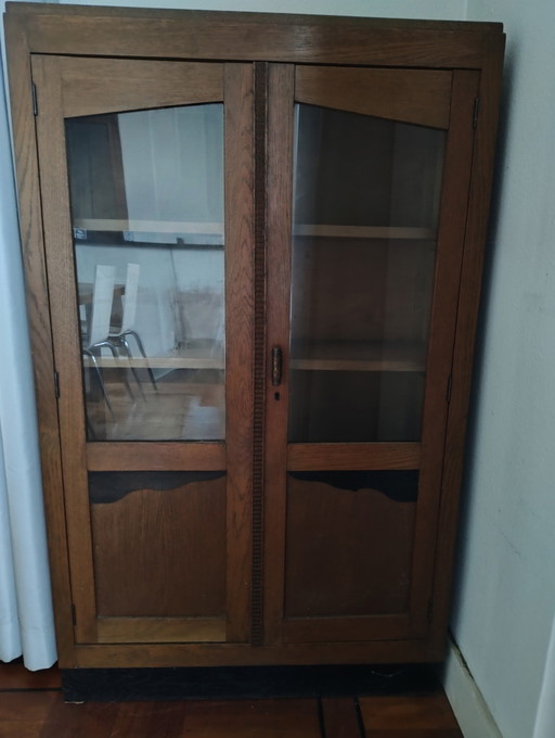 Armoire ancienne – vitrinekasten, Wood, Glass