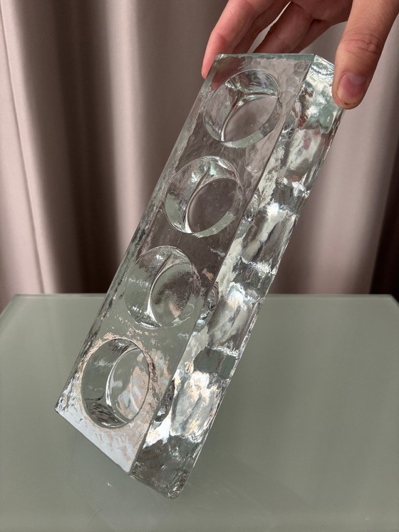 Portavelas de cristal para cuatro velas de té, transparente, Vidrio, Modern (foto 8 de 8)