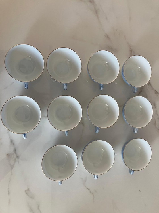Juego de café y postre Bing & Grøndahl "Seagull" con borde dorado - 23 piezas, Loza, Porcelana, Azul (foto 2 de 9)