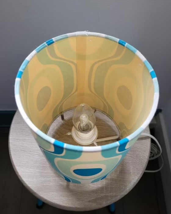 Image 1 of Vintage fabric design lamp 22 cm blue/white