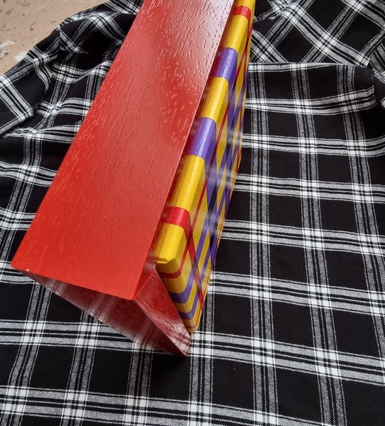 Image 1 of Frances Eckhardt - 24x24 cm handmade graphic artwork check tartan design modern painting no. 4