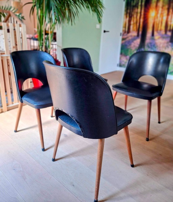 Image 1 of Set of 4 vintage dining room chairs from the 1950s