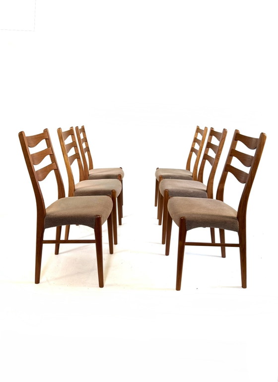 Image 1 of 6x vintage eetkamerstoel, Arne Wahl Iversen ‘60