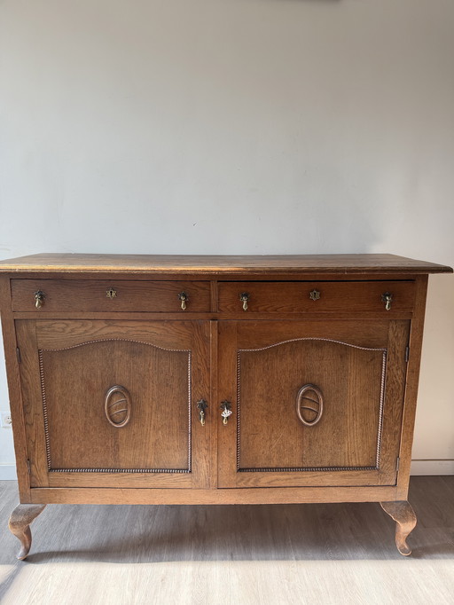Antique low sideboard wall cabinet