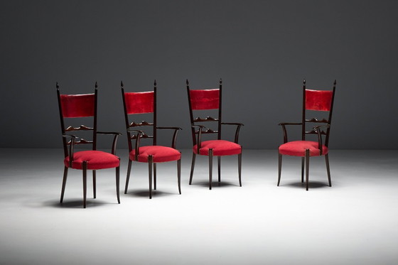 Image 1 of Sedie da pranzo con schienale alto di Aldo Tura, Italia, 1962