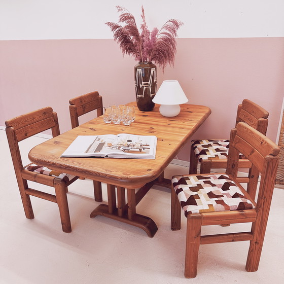 Image 1 of Table de salle à manger extensible en pin des années 1970