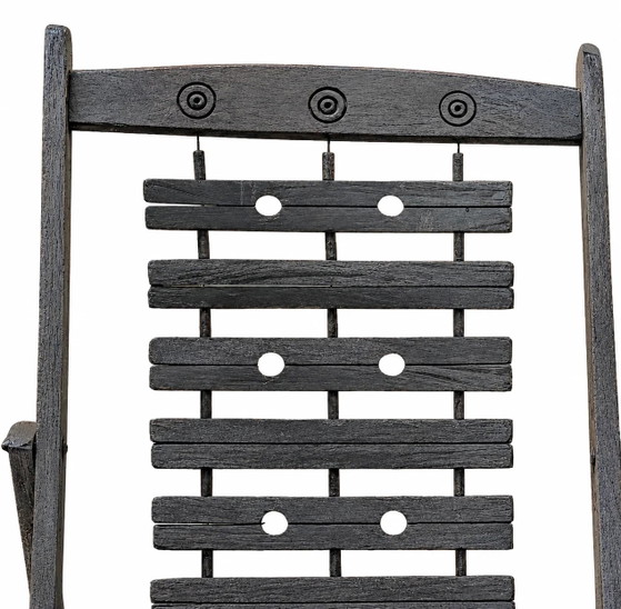 2 x chaises longues coloniales en bois massif pliables et lourdes / chaises longues / années 1960 – Transat (photo 4 of 9)