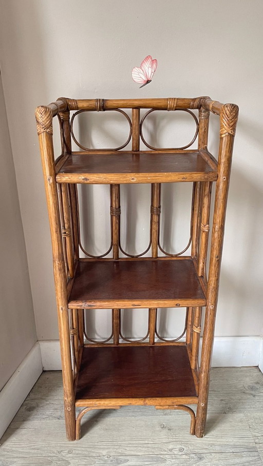 Vintage Rattan Bookshelf