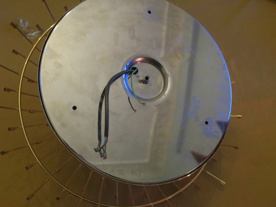 Image 1 of Stilkronen Gold-Plated Brass and Crystal Glass Chandelier, Italy 1970s