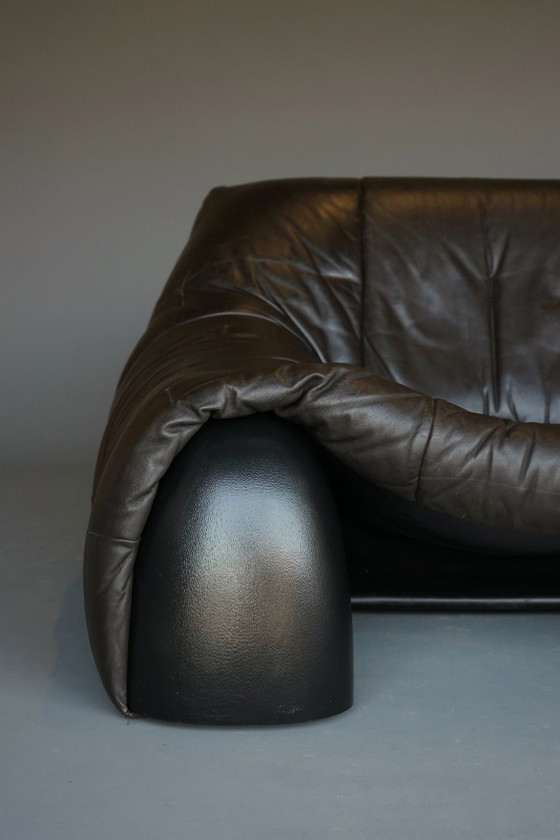 Image 1 of Amak Lounge Chair aus braunem Leder von Annie Hieronimus für Cinna, 1980er Jahre