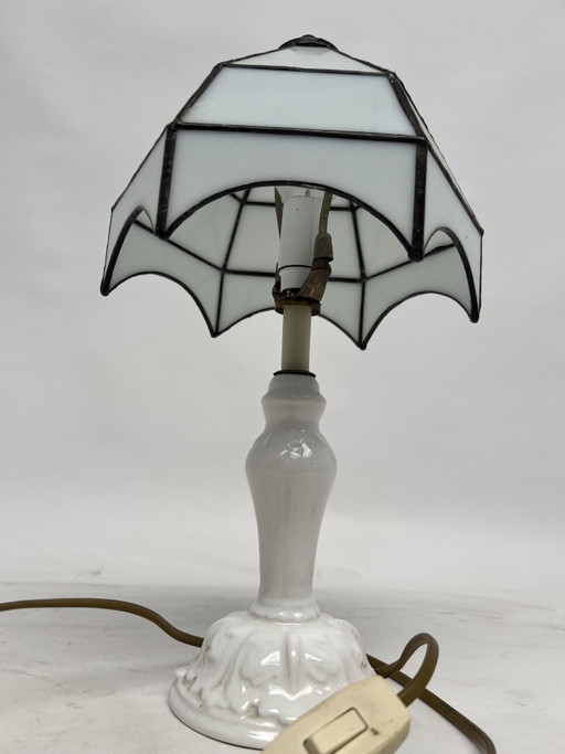 Vintage Tiffany Tischlampe – tafellampen, Ceramic, Glass (photo 2 of 5)