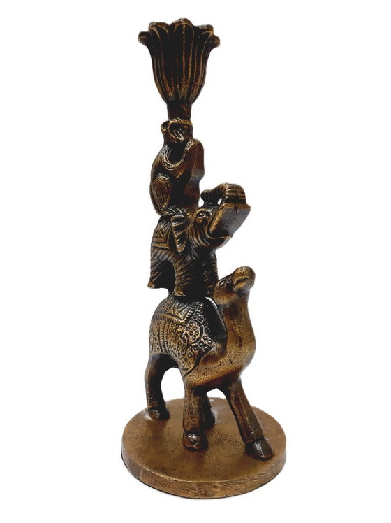 Image 1 of Vintage messing beeldje - kandelaar