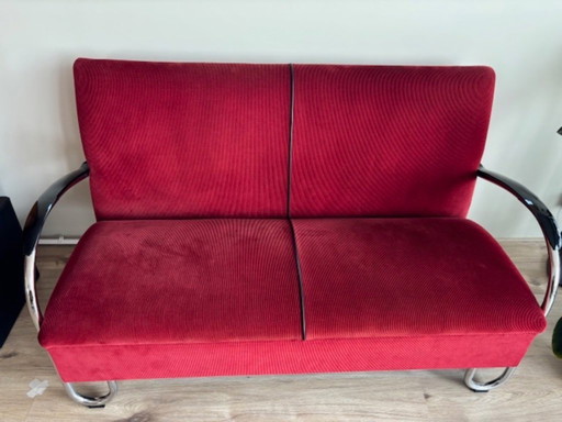 1 x Gispen sofa 444, 2.5 seater (rib red)