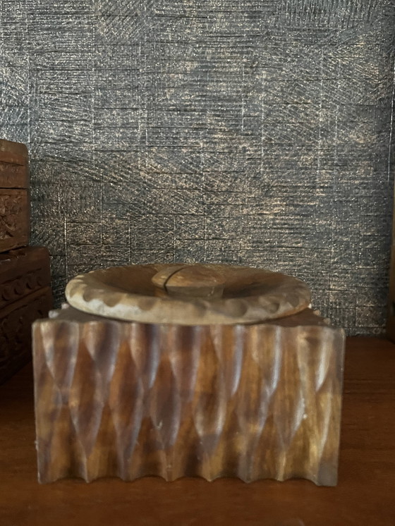 Image 1 of Vintage brutalist wooden box 70s