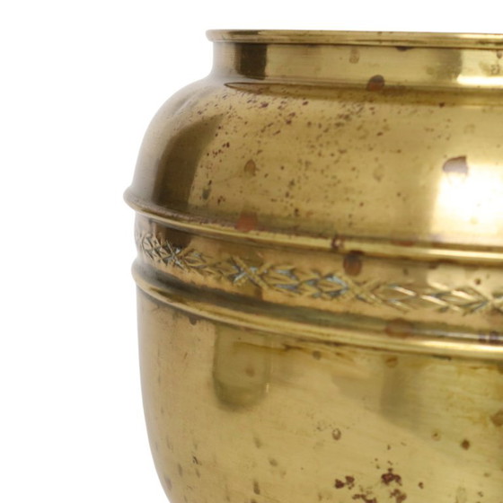 Großer Blumentopf aus Messing, Repoussé Frankreich, 25 cm – Pflanzkübel, Brass (photo 13 of 15)