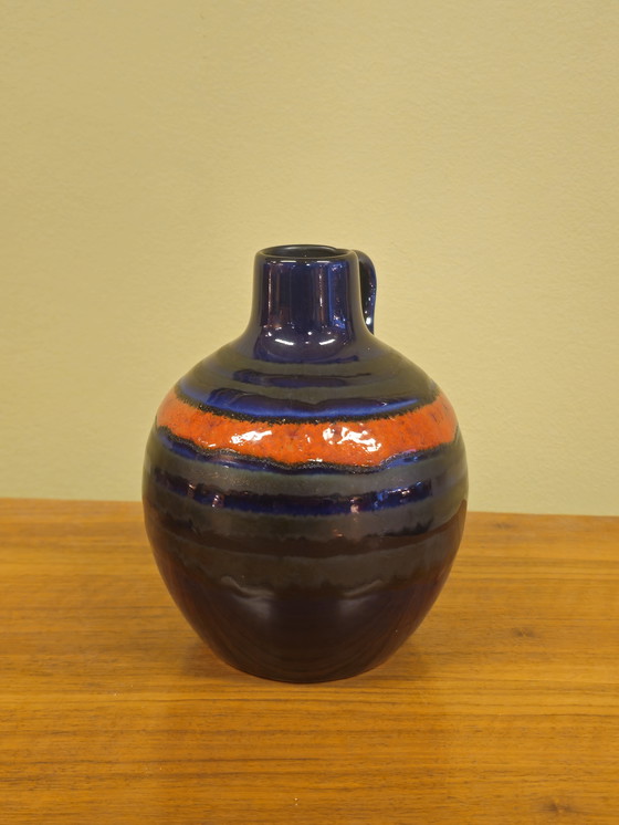 Image 1 of Vintage West-Germany Uebelacker Vase Ear Vase Vase Blue Orange