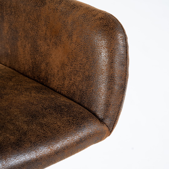 Image 1 of Urban Meuble vintage office chair in suede fabric, swivel, height-adjustable and with 5 castors ROSS KD SUEDE BROWN BLACK