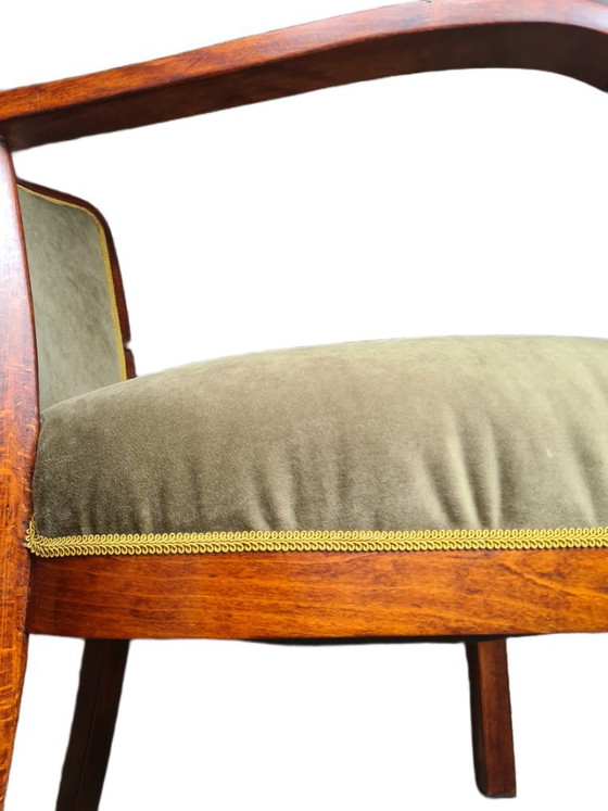 Poltrona Art Déco polacca in faggio, anni '30 – Poltrone, Velvet, Wood (photo 8 of 10)