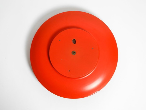 Image 1 of Grote Mid Century wand- of plafondlamp van glas met metalen reflector in rood van Kaiser Leuchten