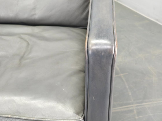 Image 1 of Paar leren loungestoelen van Børge Mogensen voor Fredericia, jaren 70
