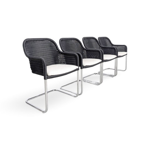 Originele 4-delige set Tecta D43 cantilever designstoel met armleuningen
