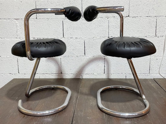 Image 1 of Vintage Cobra-stoelen uit de jaren 70 van Giotto Stoppino