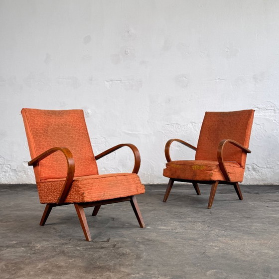 Image 1 of Pair of Romanian Armchairs, 1960s - Restoration Project