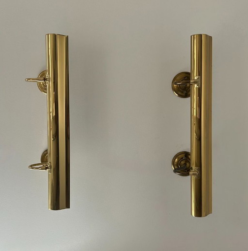 Paire d’appliques XL vintage orientable laiton, France 1970