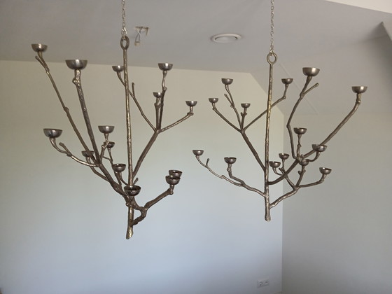 Image 1 of 2x Pols Pots Candlesticks (Pendulum) For 13 Candles Each