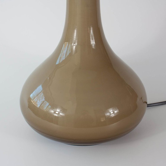 Vintage 1960s Portuguese Grey Opaline Glass Table Lamp (photo 3 of 14)