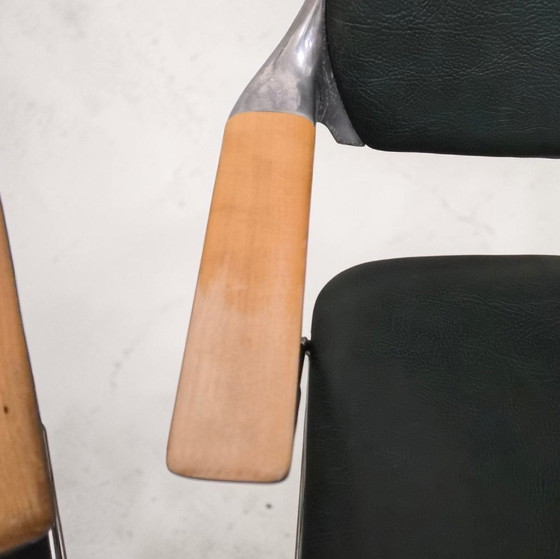 Image 1 of 1 of 4 vintage designer leather dining chairs Brunner Golf