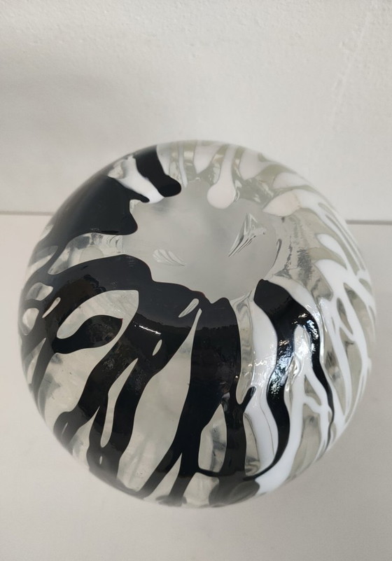 Image 1 of Vase sphérique fait main (Sphère) décoré de pâte de verre