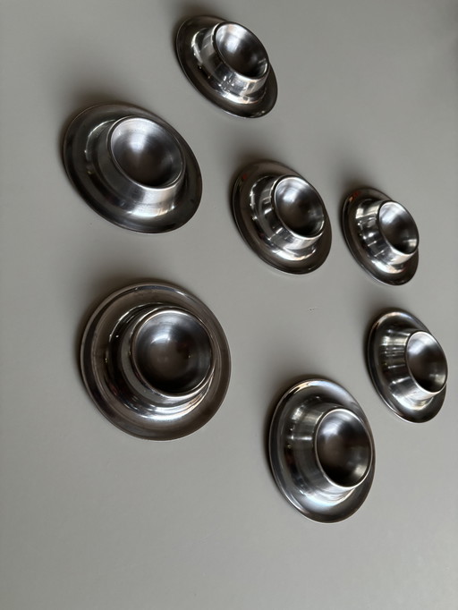 7 stainless steel egg cups