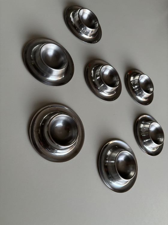 Image 1 of 7 stainless steel egg cups