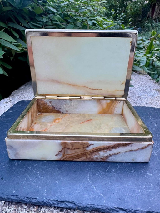 Onyx Jewelry Box 60s Italy Vintage